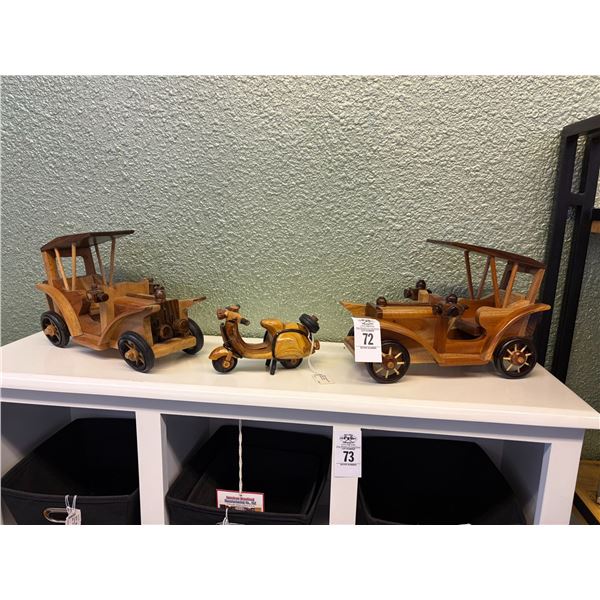 Wooden Antique Cars/Scooter - 3