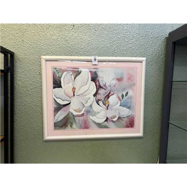 Floral Wall Art, Bee Motif Wood Plank