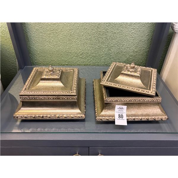 Ornate Storage Boxes - Pair