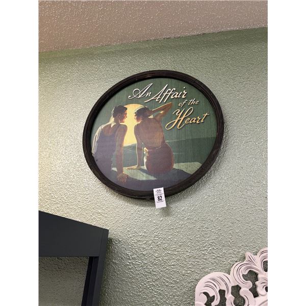 Framed Round Vintage Wall Art  - Affair Of The Heart
