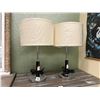 Image 1 : Chrome/Black Decorator Lamps - Pair