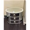 Image 1 : Oval 3 Drawer Mirrored End Table