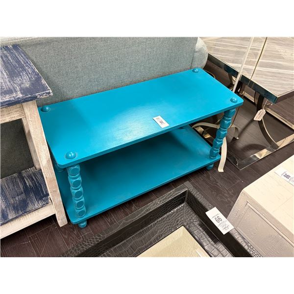 Blue Painted Short  2 Tier Bookshelf