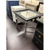 Image 2 : Gator Skin Style Decorator Chrome Base End Table w/Mirrored Inlay