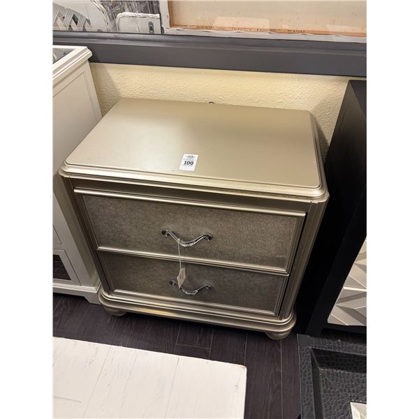 Gold/Bling Trim Decorator  2 Drawer Nightstand