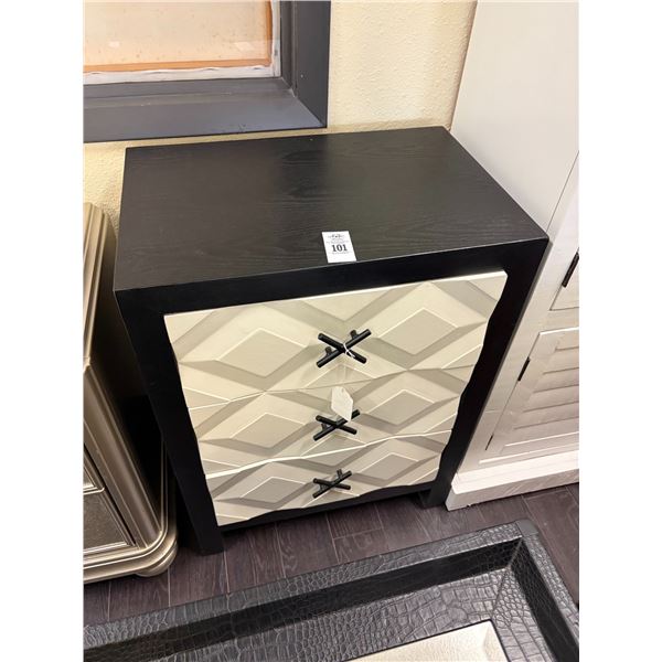 Black/Bone Decorator  3 Drawer End Table