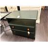 Image 1 : Green w/Oak Pull 2 Drawer Nightstand