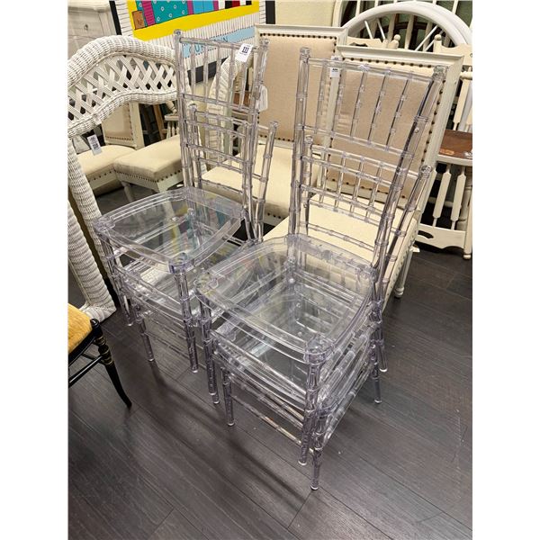 Lucite Slatback Dining Chairs Set - 4