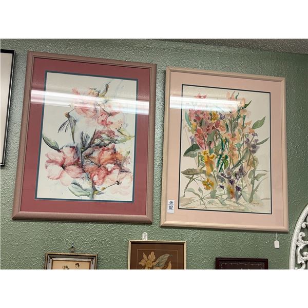 Large Framed Watercolor Art - 2