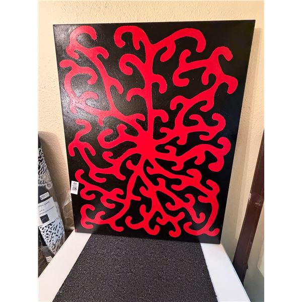 Black/Red Decorator Unframed Wall Art - 30"  X  36"