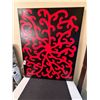 Image 1 : Black/Red Decorator Unframed Wall Art - 30"  X  36"