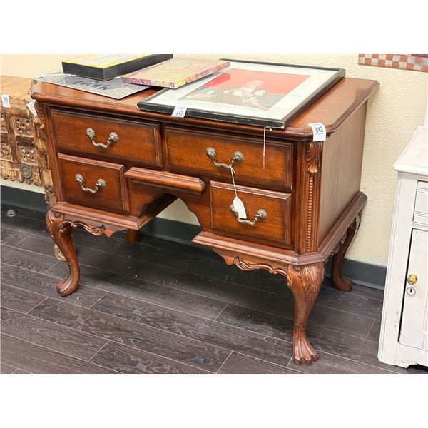 Ornately Carved Mahogany Claw Foot Small Cabinet