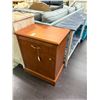 Image 1 : Cherry w/Brass Trim Small Rolling Cabinet