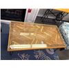 Image 3 : Iron Base Cedar Inset Glass Top Coffee Table w/Penny Trim