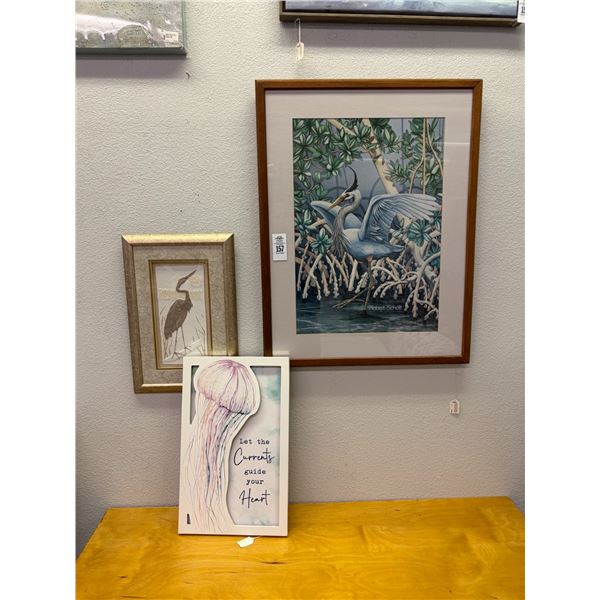 Heron/Jelly Fish Wall Art - 3