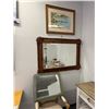 Image 1 : Rattan Trim/Green Trim Mirrors - 2 - No Shipping