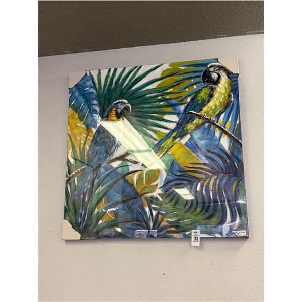 Unframed Oil On Canvas Parrot Wall Art - 30"  X  30"