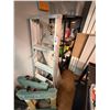 Image 1 : 5'  Alum Step Ladder, Metal Storage Rack, Vacuum, Supplies In Closet