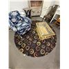 Image 1 : Black Contemporary Round Area Rug - Approx.  7' DIA
