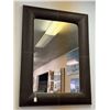 Image 1 : Brown Leather Trim Mirror - Approx.  30"  X  40"  - No Shipping