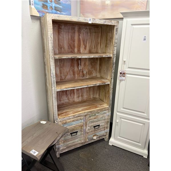 Distressed Painted Bookcase w/Painted Base