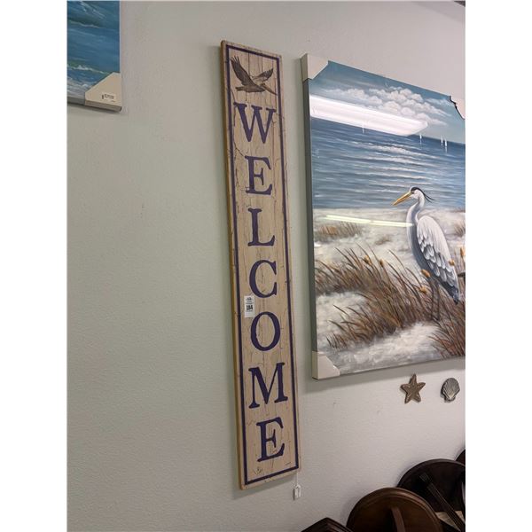 Large Pelican Motif Welcome Sign
