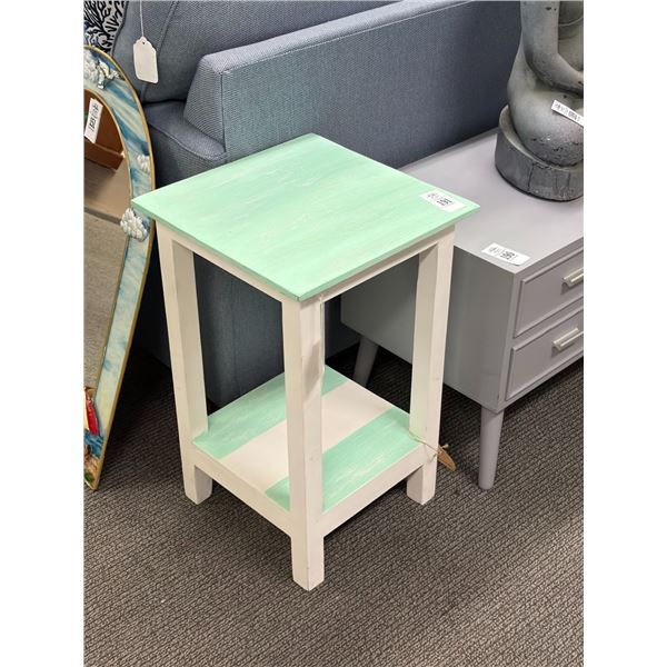 Green/White Beach Style End Tables - Pair