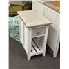 Image 1 : White/Grey Top Louvered Sided Small End Table