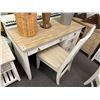 Image 1 : Distressed Knee Hole Desk w/Rope Pulls, Padded Chair