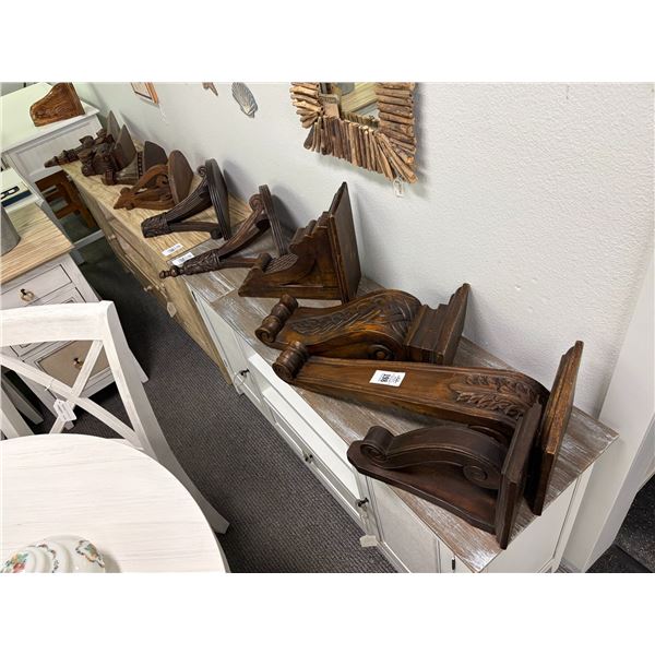 11-Carved Oak Wall Sconce Shelf - 11 X $