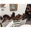 Image 3 : 11-Carved Oak Wall Sconce Shelf - 11 X $