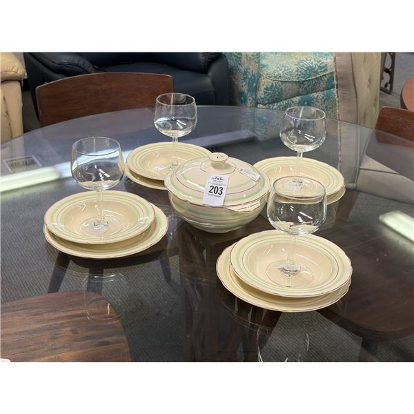 Vintage Meakin China Casserole Dishes, Glassware