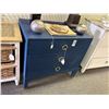 Image 1 : Navy Painted w/Brass Trim 3 Drawer Chest
