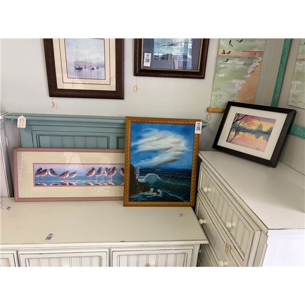 Nautical Framed Wall Art  3 On Cabinet