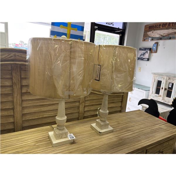Beige Designer Lamps - Pair