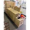 Image 1 : Distressed Oak Style Louver Door Dresser, Chest, 2 Nightstands, Headboard Set