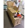 Image 2 : Distressed Oak Style Louver Door Dresser, Chest, 2 Nightstands, Headboard Set