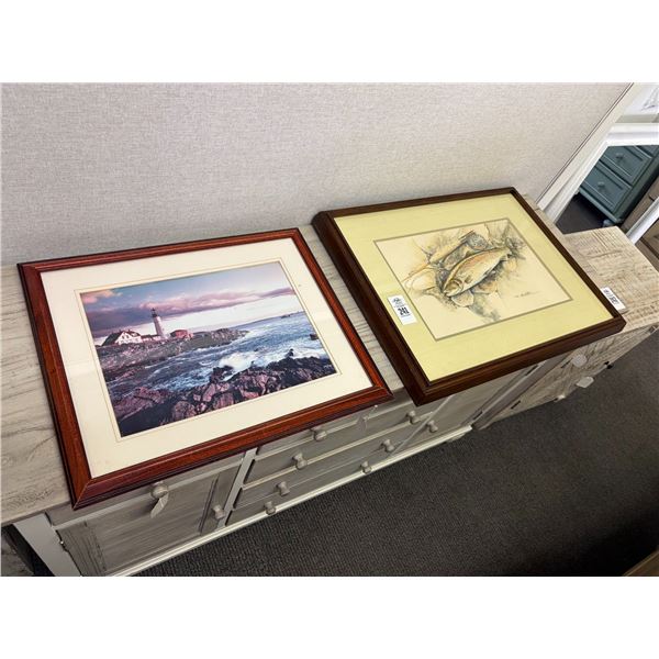 Fish, Lighthouse Framed Wall Art - 2