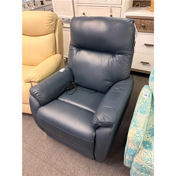 Navy Leather Power Recliner