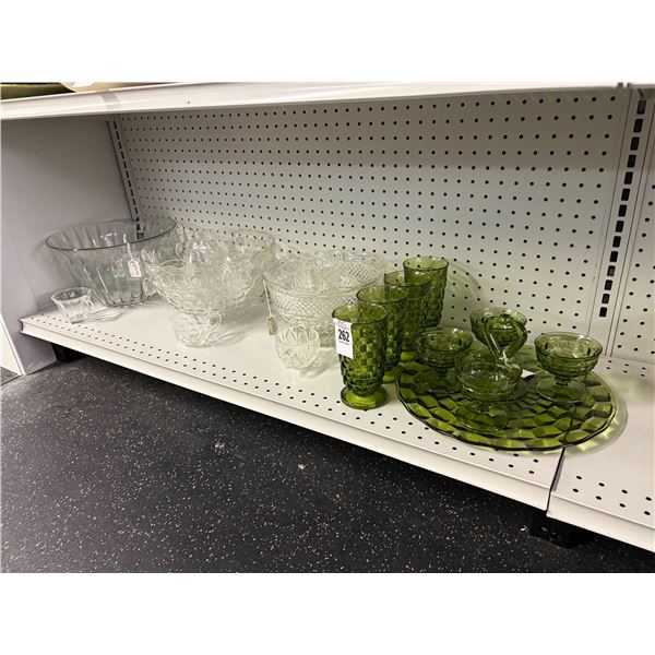 Vintage Indiana Cubic Center Glass, Punch Bowls - Bottom Shelf
