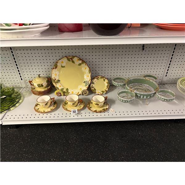 Yellow Floral China, Vintage Bowl Set - Bottom Shelf