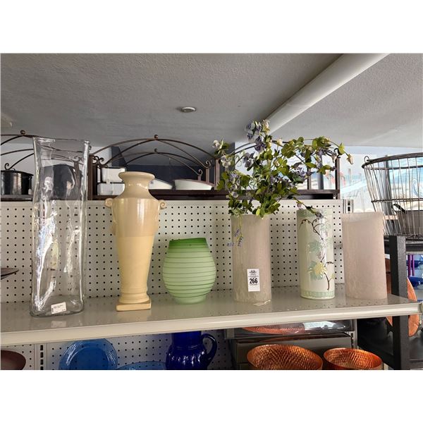 Crackle Glass, Asst/Floral Vases - 6 - Top Shelf