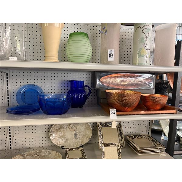 Blue/Copper Glassware Sets - On Shelf
