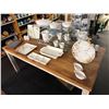 Image 1 : Large Lot Cookware, Floral Dishes, Dessert Dishes, Cut Boards on Table
