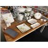 Image 3 : Large Lot Cookware, Floral Dishes, Dessert Dishes, Cut Boards on Table