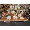 Image 2 : Large Lot of Floral Bowls, Potted Silks, Décor, Blue Birds on Table