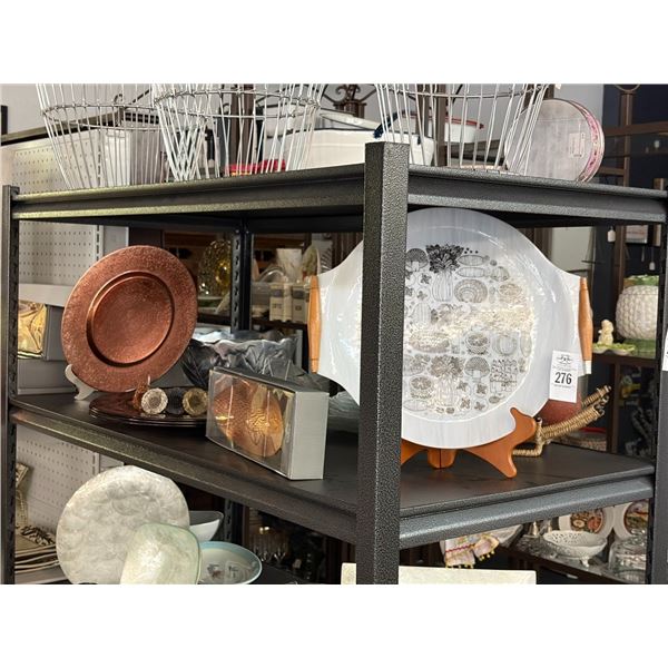 Shelf Lot Asst. Dishes, Bowls, Décor w/Spheres