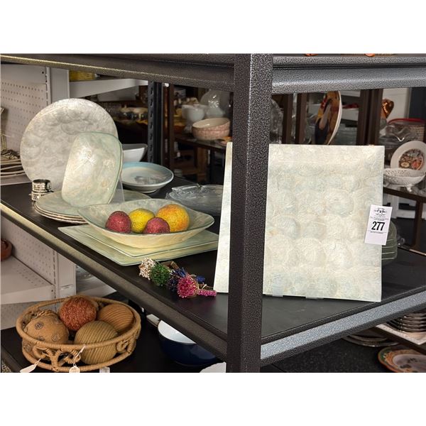 Shelf Lot Decorator Dishes, Glass Fish Dishes, Napkin Rings, Décor