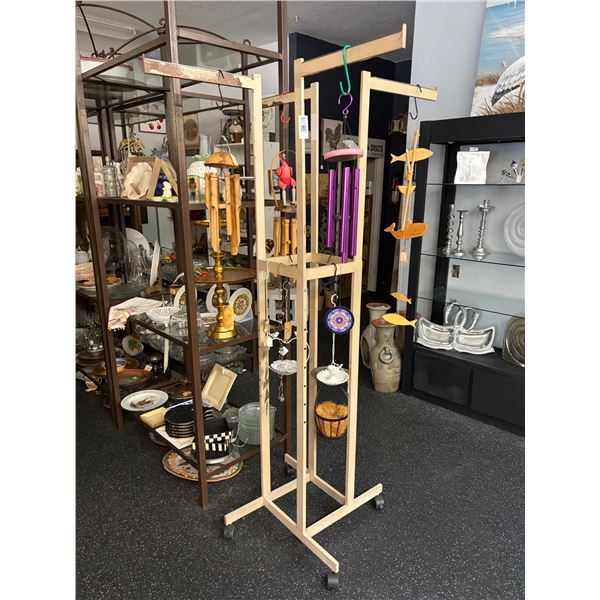 Asst. Windchimes, Hanging Décor on Rolling Merchandising