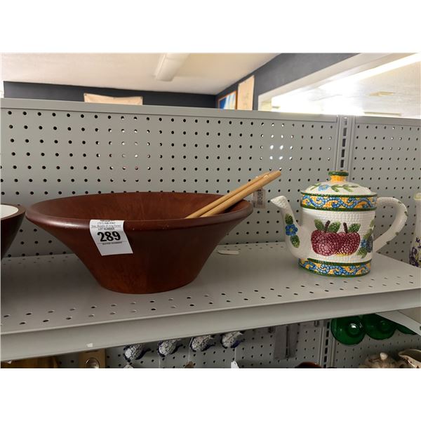 Wooden Bowls, Fruit Motif Pitcher, Cookie Jar - Top Shelf